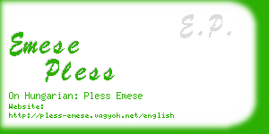 emese pless business card